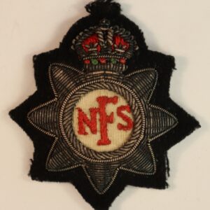 N.F.S. - NATIONAL FIRE SERVICE COLUMN OFFICER WW2 Bullion Embroidered Cap Badge---  Lot No. 6748