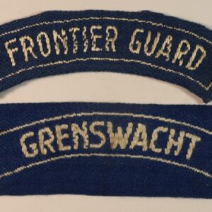 NETHERLANDS ARMY FRONTIER GUARD / GRENSWACHT WW2 Embroidered Force Shoulder Title Badges - SCARCE -- Lot No. 6749