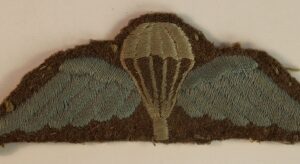 PARACHUTE & WINGS WW2 Embroidered Cloth Arm Badge ---  Lot No. 6752