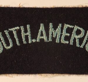 SOUTH AMERICA - R.A.F. WW2 Embroidered Nationality Shoulder Title Badge  ---  Lot No. 6806