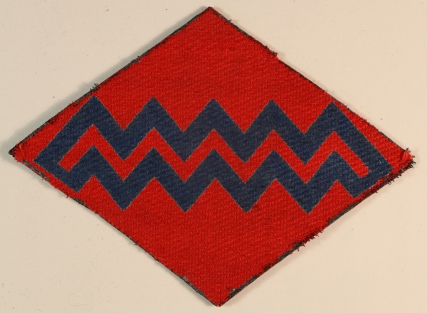 1st CANADIAN CORPS / R.C.A. WW2 Printed Formation Sign Badge – CALICO PRINTERS — Lot No. 6813