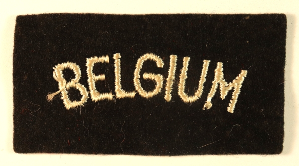 BELGIUM – R.A.F. WW2 Embroidered Nationality Shoulder Title Badge — Lot No. 6829
