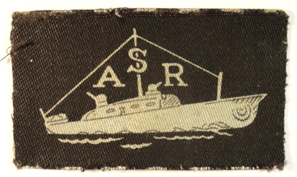 R.A.F. Air Sea Rescue WW2 Printed Cloth Arm Badge – (AMO A17 1943) – CALICO PRINTERS — Lot No. 6844