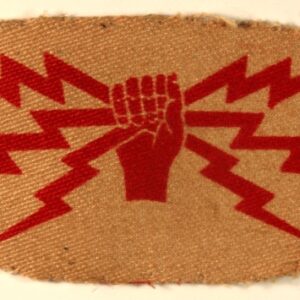 R.A.F. Wireless Operator WW2 Khaki Drill Printed Cloth Arm Badge - CALICO PRINTERS ---  Lot No. 6847