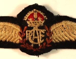R.C.A.F. - Royal Canadian Air Force Pilot's Wings WW2 Padded Embroidered Brevet Badge  ---  Lot No. 6848