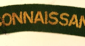 RECONNAISSANCE WW2 Paste Back Embroidered Shoulder Title Badge  --- Lot No. 6849