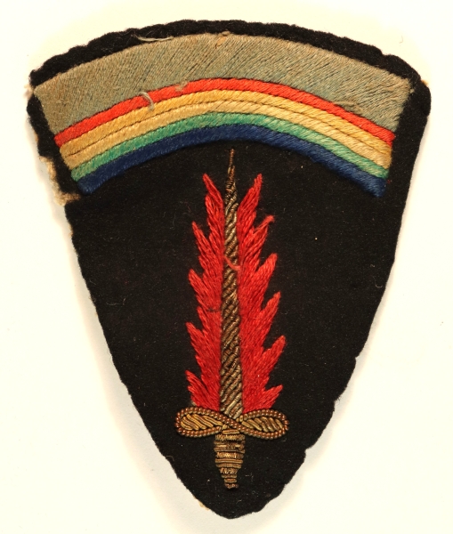 S.H.A.E.F. WW2 British Made Bullion Embroidered Felt Formation Sign Badge — Lot No. 6853