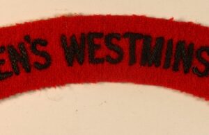 16th London Regiment (QUEEN'S WESTMINSTERS) - 1924 Era Embroidered Shoulder Title Badge - Scarce --- Lot No. 6872