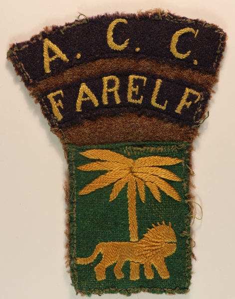 A.C.C./FARELF/SINGAPORE DISTRICT Embroidered Formation Sign & Shoulder Title Badges Combination – SCARCE— Lot No. 6883