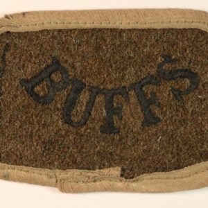 BUFFS - East Kent Regiment WW2 Embroidered Slip-On Shoulder Title Badge ---  Lot No. 6886