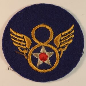 U.S. 8th AIR FORCE WW2 British Made Paste Back Embroidered Formation Sign Badge ---  Lot No. 6908
