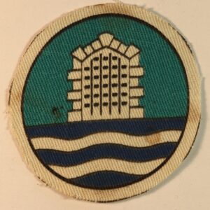 101st COAST ARTILLERY BRIGADE Printed Cloth Formation Sign Badge - CALICO PRINTERS ---  Lot No. 6978