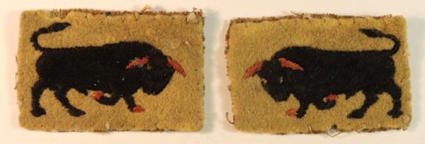 11th ARMOURED DIVISION WW2 Embroidered Felt Formation Sign Badges – Facing Pair — Lot No. 6970