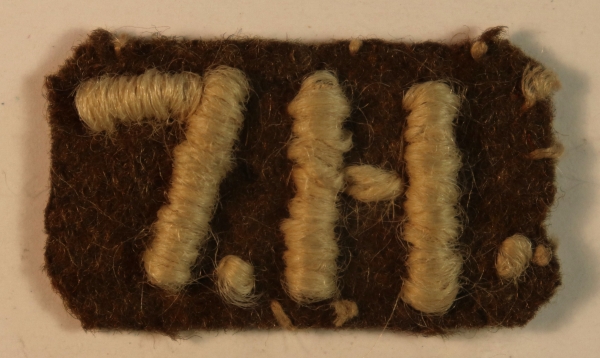 7.H – 7th HUSSARS WW2 Unusual Embroidered Shoulder Title Badge — Lot No. 6966