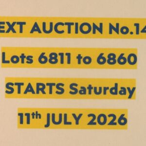 NEXT AUCTION No. 141 - STARTS ON SATURDAY 11th JULY 2026