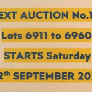 NEXT AUCTION No. 143 - STARTS ON SATURDAY 12th SEPTEMBER 2026