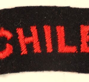 CHILE - Royal Navy WW2 Embroidered Nationality Shoulder Title Badge ---  Lot No. 6984