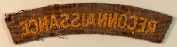 RECONNAISSANCE WW2 Embroidered Felt Shoulder Title Badge — Lot No. 6998 - Image 3