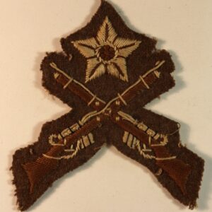 RIFLES CROSSED, STAR - Best Shot in Squadron, Company or Band 1920's Era Embroidered Felt Arm Badge --- Lot No: 6999