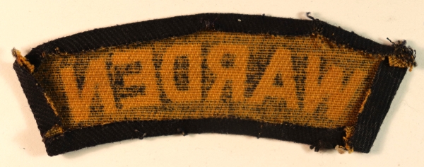 WARDEN – Civil Defence WW2 Printed Shoulder Title Arm Badge – CALICO PRINTERS — Lot No. 7009 - Image 3