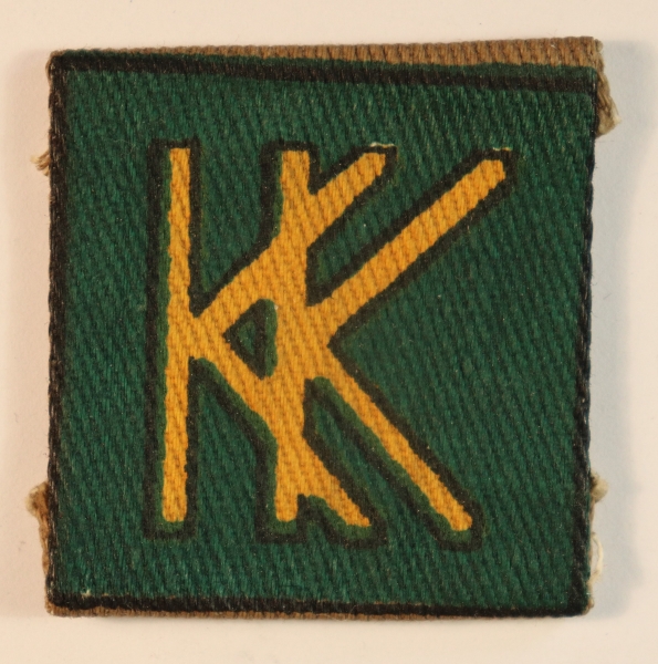 49th INDEPENDENT INFANTRY BRIGADE Printed Formation Sign Badge – CALICO PRINTERS — Lot No. 6819