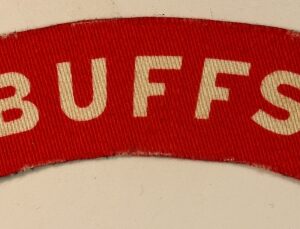 BUFFS WW2 Printed Shoulder Title Badge - CALICO PRINTERS ---  Lot No. 6900