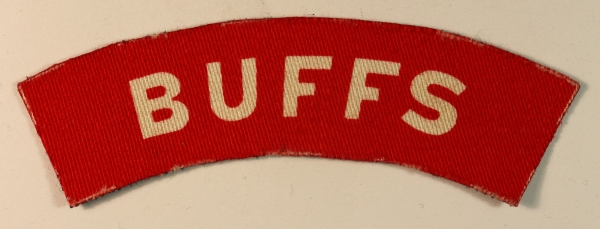 BUFFS WW2 Printed Shoulder Title Badge – CALICO PRINTERS — Lot No. 6900