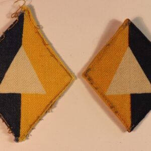 1st INFANTRY DIVISION / R.A.S.C. WW2 Printed Formation Sign Badge Facing Pair - CALICO PRINTERS --- Lot No. 6963