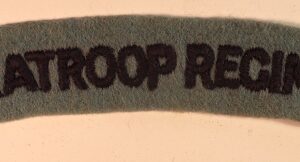 PARATROOP REGIMENT WW2 Embroidered Felt Shoulder Title Badge - SCARCE ---  Lot No. 6993